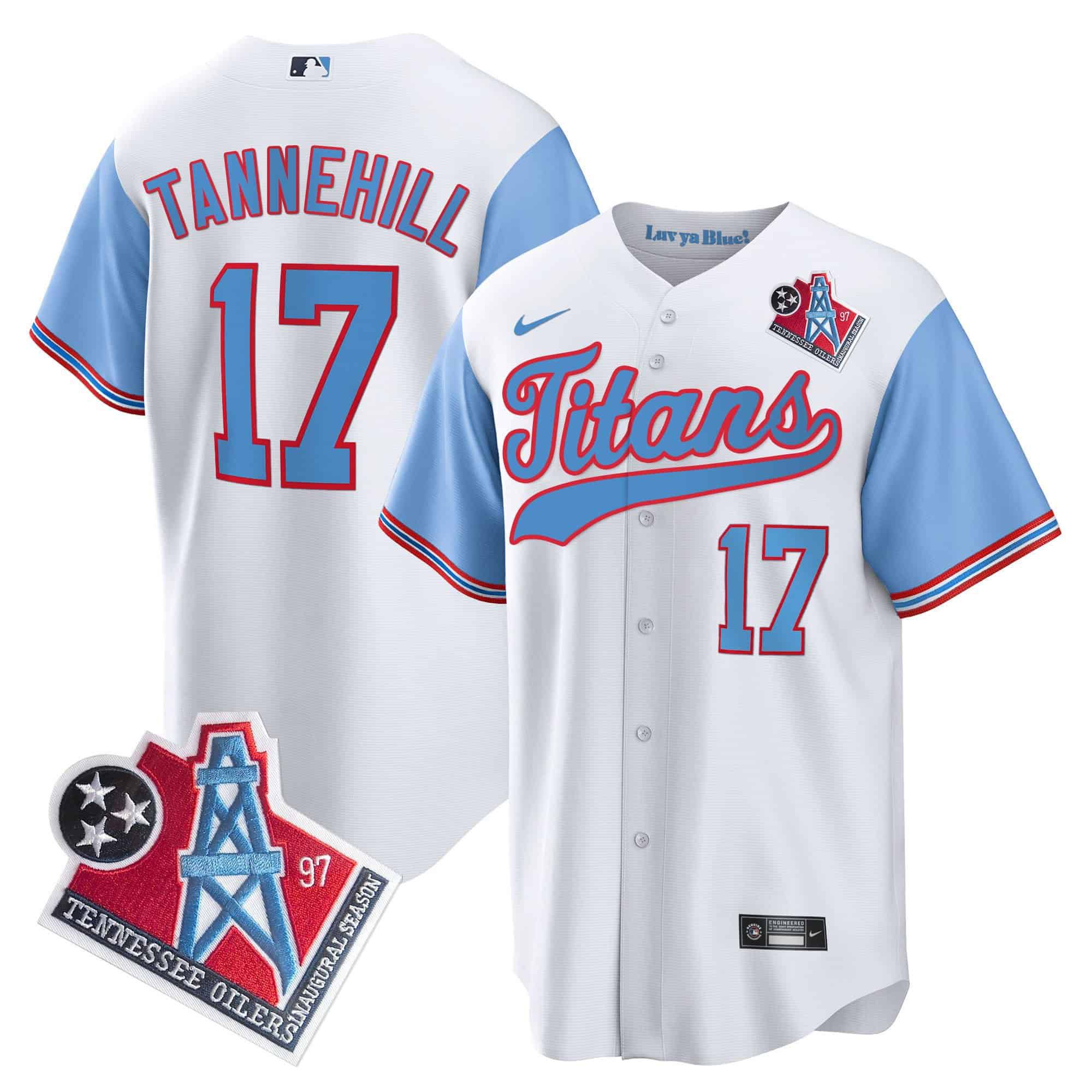 Men Tennessee Titans #17 Tannehill White Nike 1997 Throwback Limited Cool Base NFL Jersey style 1